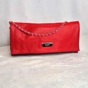 BCBG Paris Red Leather Clutch